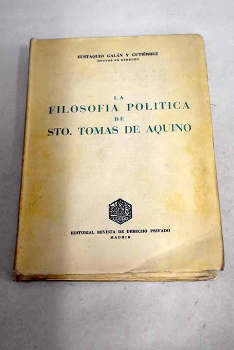 La filosofía política de Sto. Tomás de Aquino
