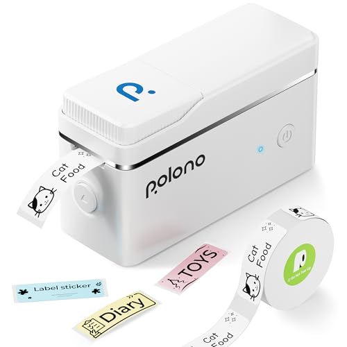 POLONO Label Maker Machine with Tape, P31S Bluetooth Label Printer, Mini Label Maker with Multiple Templates for School Office Home Organization, Wireless Portable Thermal Printer for Storag