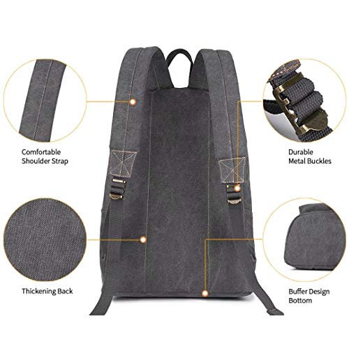 Seemeroad Canvas Vintage Backpack Lightweight Travel Daypack Laptop Backpack College Student Rucksack for Men Women