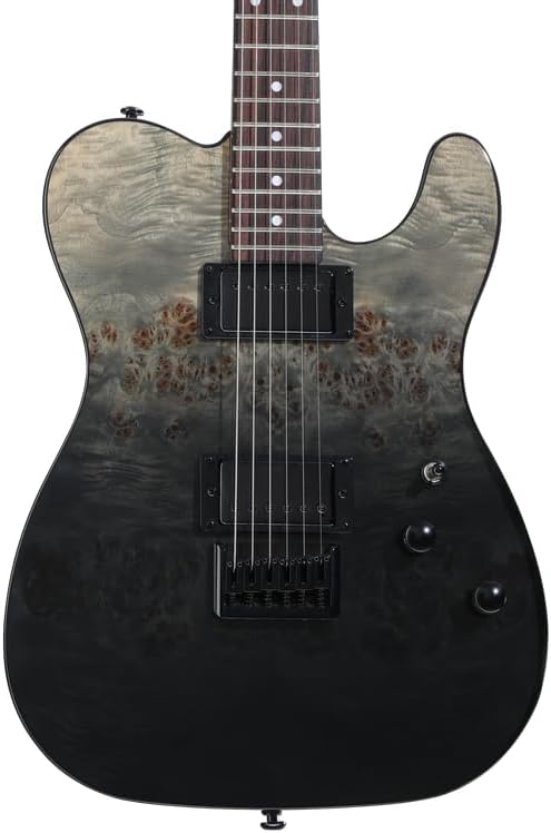 Schecter PT Standard Electric Guitar - Black Fade Burst Burl