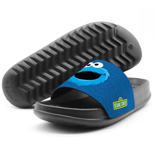 Popfunk Sesame Street Cookie Monster Face Unisex Adult Slides Sandals Officially Licensed Hypd Slydr Switch™4