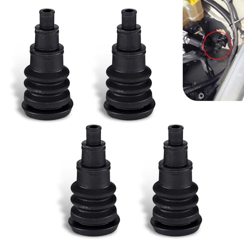 DYEKNEE 4 PCS Car Rubber Cable Harness Outlet Sleeve, High Temperature Resistant Distribution Box Coil Corrugated Protective Cover, Firewall Boots Grommets Accessories, Universal for Cars (Black)