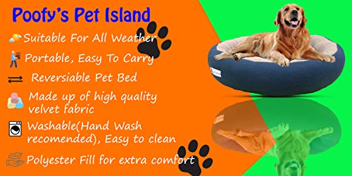 Image of Premium Medium Size Dog Bed for Medium Dogs and Puppies Anti Skid Bottom Washable Orthopedic Big Dog /cat Beds Cream /Blue