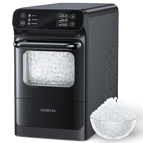 Oraimo 33 lbs/Day Countertop Nugget Ice Maker with LED Display, Self-Cleaning, and Auto Water Refill