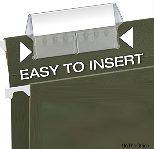 Onglets en plastique clair inserts pour dossier suspendu intercalaire transparent 2" - 3