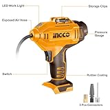 Ingco 20V Lithium-Ion Auto Air Compressor Cordless Portable Tyre Inflator (Body Only) 150PSI Max Pressure. Perfect for Cars, Motorcycles, Bicycles, and Balls CACLI2018E - Image 4
