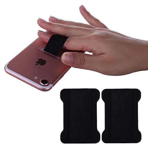Cheap Sunday Cellphone Strap Holder for Back of Phone - Ultra Slim Universal Loopy Phone Grip Finger Strap Holder with Adhesive to Stick on (Black 2 Packs)