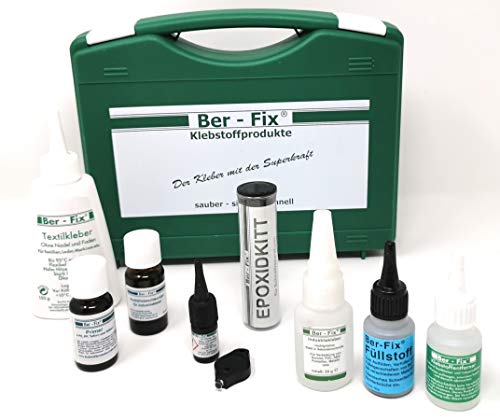 Ber-Fixu00ae - Maletín profesional para herramientas, granulado negro para coche, barco y deporte, incluye adhesivo textil de 150 g