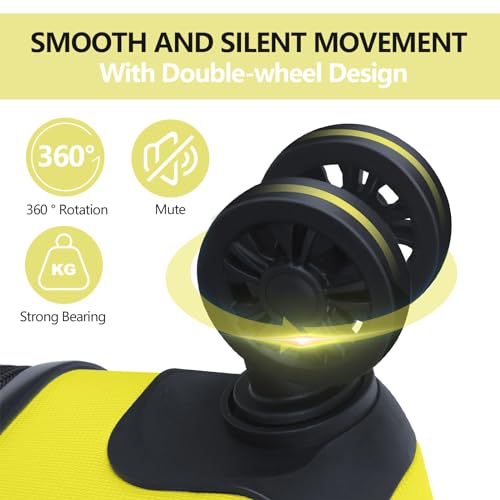 Image of AnyZip Hard Shell Suitcase Rolling Suitcase Travel Suitcase Lightweight PC + ABS Expandable Travel Suitcase Rolling Suitcase with TSA Lock and 4 Wheels, yellow, 20 inch Carry-On, Fashionable