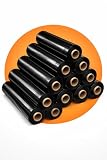 Forceman Paletten-Stretchfolie (400 mm x 250 m) Pick-Menge und Farbe – robuste Kunststoff-Gepäckschrumpffolie und starke industrielle Frischhaltefolie für Umzüge und Lagerverpackungen (12, schwarz