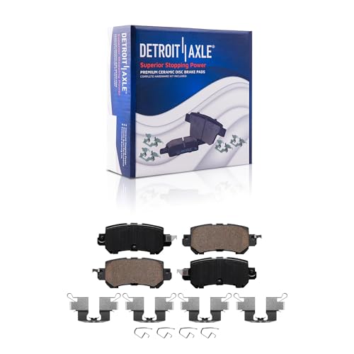 Image of Detroit Axle - 10pc Brake Kit for 2013 2014 2015 Mazda CX-5, Drilled Slotted Disc Brake Rotors Ceramic Brakes Pads with Hardware Replacement: 11.69 inch inch Front and 11.93 inch inch Rear Rotor