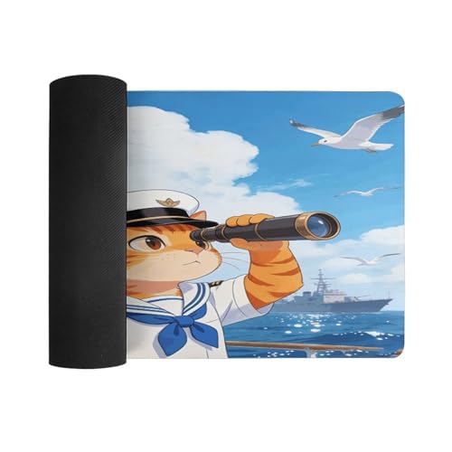 Cat Navy Desk Pad impermeable grande para oficina miniatura 3