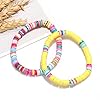 XOCARTIGE Surfer Heishi Bracelets for Women Stackable Rainbow Vinyl Disc Beaded Stretch Bracelets Elastic Layering Friendship Bracelets Boho Summer Beach Jewelry (Style A)