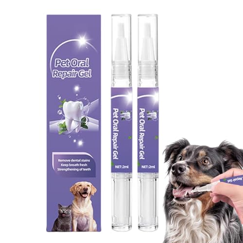 doyandader Lápiz para limpieza de dientes, 2 unidades, quitamanchas natural, gel para limpieza de dientes para gatos, perros, cachorros, gatitos, pequeños medianos y grandes, contra el amarillamiento