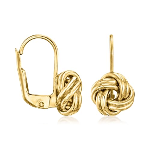 Ross-Simons Italian 10kt Yellow Gold Love Knot Drop Earrings3