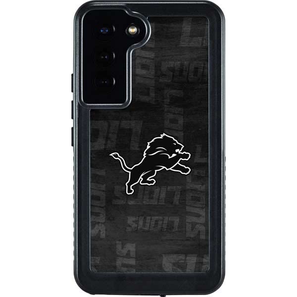 Skinit Waterproof Case Compatible with Samsung Galaxy S23 Plus - Officially Licensed NFL Detroit Lions Black & White Design