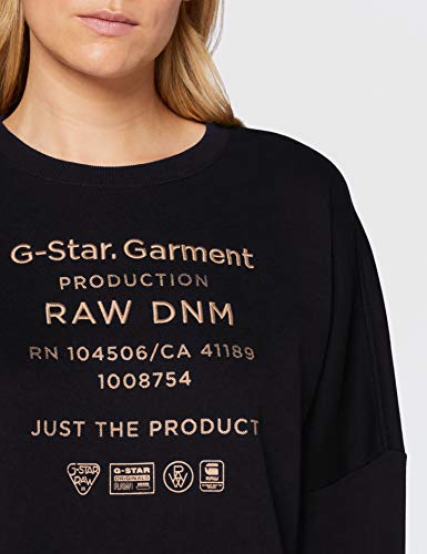 G-STAR RAW Graphic Text Relaxed Felpa, Dk Nero