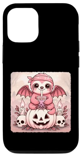 ナマケモノ コウモリ カワイイ パステル ゴス 不気味 かわいい スケルトン スマホケース iPhone 12/12 Pro 用