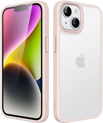 JETech Etui Matowe do iPhone 14 Plus 6,7 Cala, Odporny na Wstrząsy Ochrona Przed Upadkiem Klasy Wojskowej, Matte Case Półprzezroczysta Tylna Obudowa, Odporna Odciski Palców (Czarny)