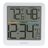 La Crosse Technology 302-1408-TBP Indoor Comfort Meter with Time & Date