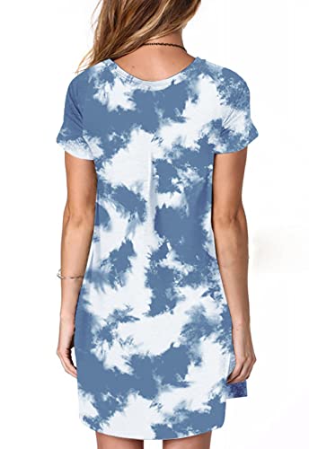 Image of Alaster Women's Casual Summer T Shirt Dress Loose Short Sleeve Tunic Dress with Pocket for Women