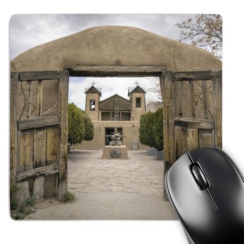 3dRose LLC 8 x 8 x 0.25 Inches Mouse Pad, New Mexico El Santuario De Chimayo Church Luc Novovitch (mp_92875_1)