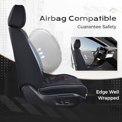 Image of Coverado Seat Covers, Car Seat Covers Full Set, Leather Seat Covers for Cars, Car Seat Protector, Black Car Seat Covers Front Seats and Back Seats Universal Fit for Most Cars Camo