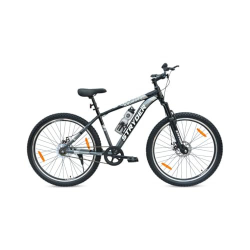 Image of Stryder 27.5T Krueger Mountain Cycle for Men & Women with Front Suspension and Dual Disc Brake | Single Speed Cycle - Ideal for 12+ Years (Frame: 18 Inches) (Black::Gray)