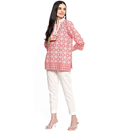 Image of BIBA Women Cotton Regular Embroidered Pants