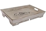 elbmöbel Bandeja de madera de 48 x 33 x 25 cm, para desayuno en cama para 2 con patas plegables, mesa auxiliar y mesa auxiliar con bandeja Natu (Country)