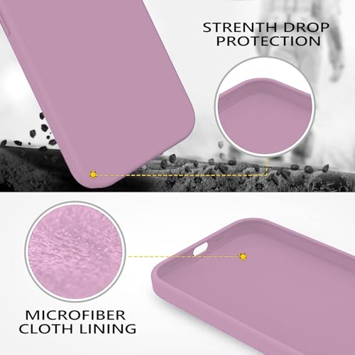Image of Elzzi Microfiber Candy Case Compatible for iPhone 14 PRO MAX, Shockproof Slim Back Cover Liquid Silicone Case (Lilac)