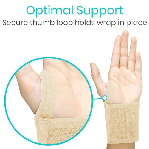 Vive Wrist Wrap Braces (2 Pack) - Tendonitis Support for Carpal Tunnel Arthritis - Sprained Pain Protection Sleeve - Weightlifting & Calisthenics Compression Stabilizer for Women, Men - Adjustable