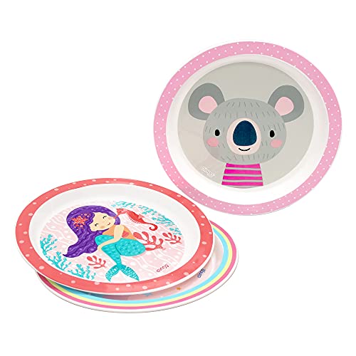 Prato Kit 3 Unid Coala/Sereia/Balão, Clingo, Coala/Sereia/Balão