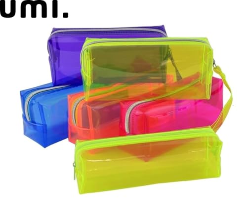 Image of Amazon Brand - Umi Clear Pencil Pouch PVC Large Pencil Case Zippered Waterproof Stationery Pouch for Students Yellow,Pencil Case,Office Supplies (Green)