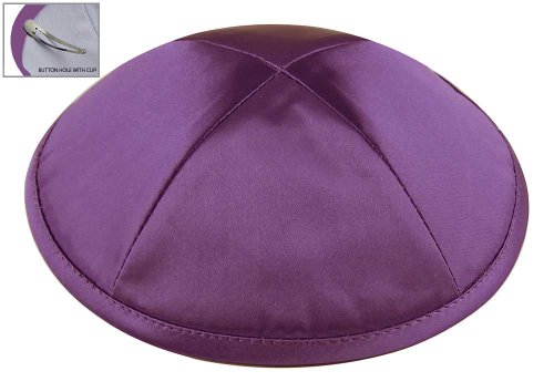Image of Zion Judaica Deluxe Satin Kippah Yarmulkes for Kids Teens & Adults Skullcaps 6.25 inch Multi-Color Options 4 Panel Design