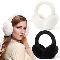 Deep Black Earmuffs + Snow White Ear Muffs