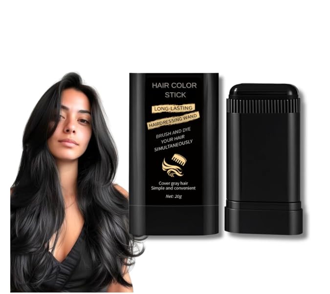 2 in 1 Instant Hair Color Comb Stick, Safe Waterproof & Sweatproof Hair Dye Applicator for Grey Hair Coverage, Portable Touch Up Stick for Women & Men, Black-image-36