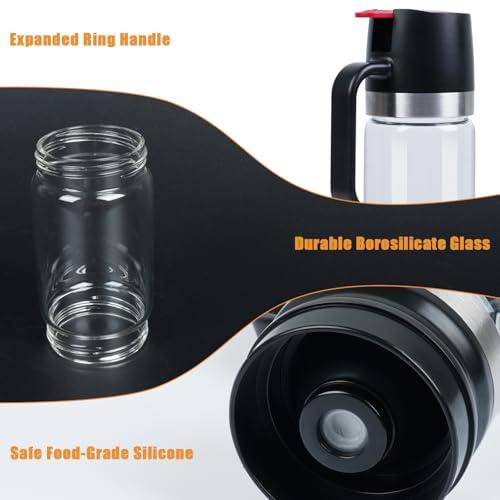 Ecopandy Honey Dispenser No Drip with Base 2025 Upgrade, 12OZ Glass Honey Jar pot with Handle, Syrup Dispenser for Coffee or Tea, Mess Free Honey Dispenser for Honey and Syrup, Honey Container #4