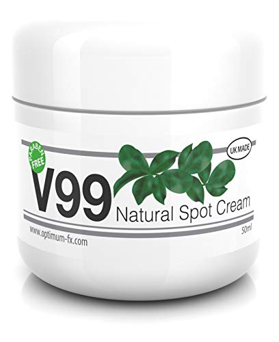 Crème de Traitement Anti-boutons V99 Natural Contre les Points Noirs l'Excès de Sébum le Milia Imperfections Peau Grasse Problèmes de Peau - Effets Antibactériens Comparables à Ceux du Rétinol - 50 g Cover