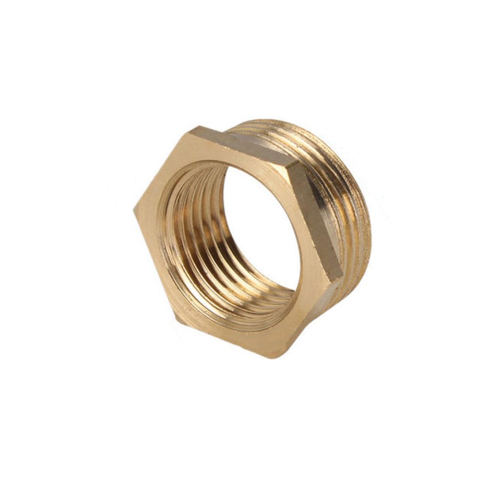 Adaptador de latón Reductor Casquillo Hexagonal Conector Macho a Hembra Agua 1/8 quot; 1/4" 3/8" 1/2" 3/4" 1", F03 a M06
