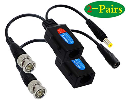 image for zdyCGTime Balun HD Cat5 RJ45 to BNC Video Baluns transceiver Passive w