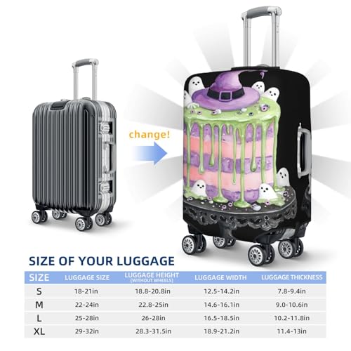 Halloween Cake Purple Witches Hat Elastic Travel Luggage Covers Dustproof Scratch-Resistant Suitcase Protector Fit 22-24 Inch4