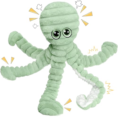 Prime Pets Large Dog Plush Octopus Toy, Squeaky & Crinkle
