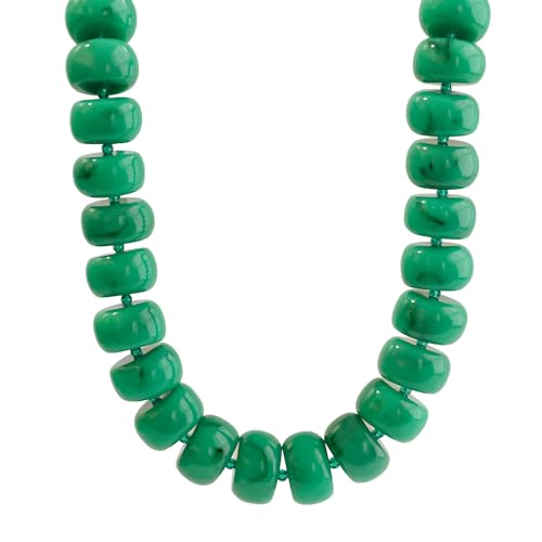 PanLuca Miniature Glass Bead & Oversized Multi-Color Resin Bead Statement Necklace - 17