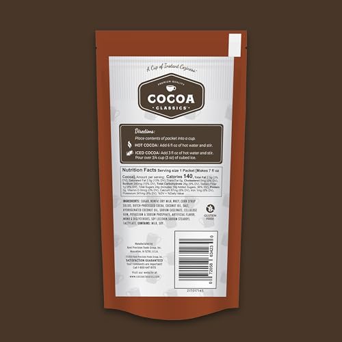 Cocoa Classics Chocolate Supreme Cocoa Mix | Just Add Hot Water | Make Hot or Iced Cocoa | Gluten Free & Kosher Dairy Friendly | 1.25oz Packets (Pack of 36)