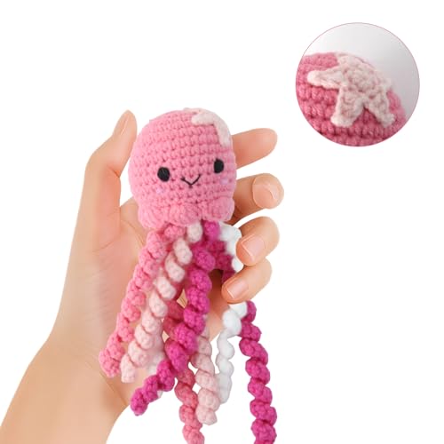 Image of Handmade Crochet Octopus for NICU Babies & Preemies, Scent Bonding Keepsake for Baby, NICU Separation Gift, Soft Comfort Gift for Newborn (Pink)