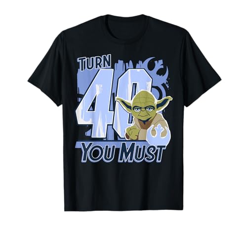 T-shirt Yoda Star Wars Turn 40 en coton noir pour homme fan de la saga