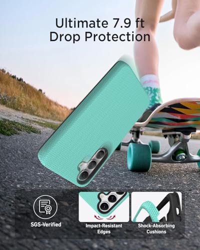 Miimall Slim ＆ Rugged for Samsung Galaxy S25+ Plus Case, 10FT Military Shockproof Dropproof, Anti-Slip Grip Anti-Scratch Women Men Thin Heavy Duty Protective Case for S25Plus, Mint Green - image 7