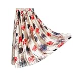 Kingfancy Women's Pleated Skirt Chiffon Elastic Waist A-Line Midi Length Skirt - Image 2