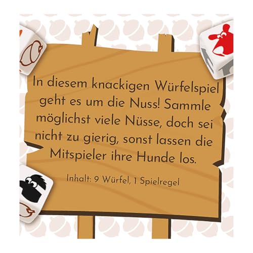 Game Factory 646273 Auf die Nüsse, das knackige Würfelspiel, Mini-Spiel in handlicher Metalldose, Reisespiel, für Erwachsene und Kinder ab 8 Jahren